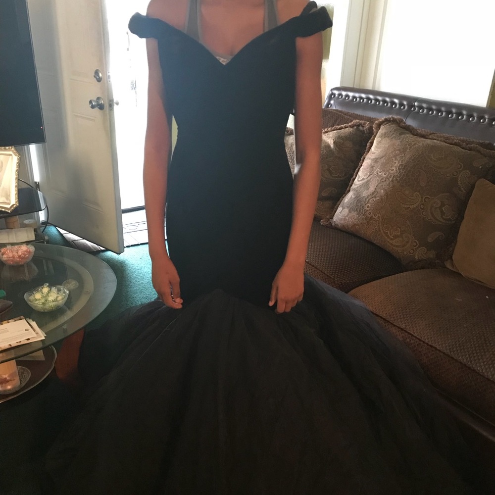 Sherri Hill Off the Shoulder Velvet Gown